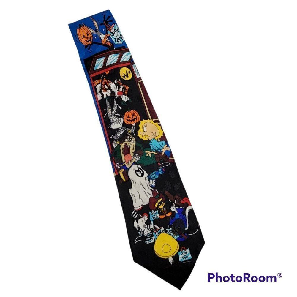 ‎Looney Tunes Mania Mens Tie Halloween 59" Holiday Novelty Necktie Vintage 1995